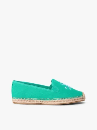 Espadrille van canvas met scriptmonogram