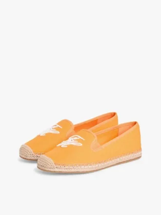 Espadrille van canvas met scriptmonogram