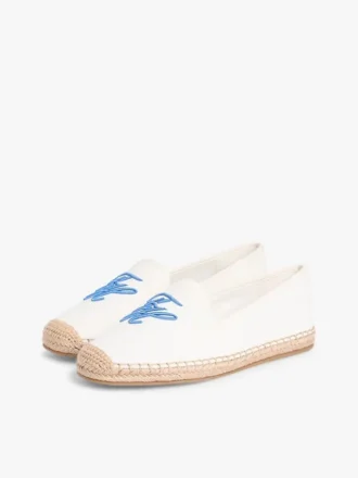 Espadrille van canvas met scriptmonogram