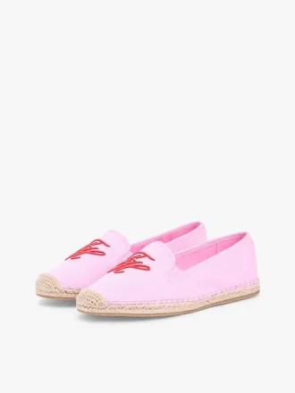 Espadrille van canvas met scriptmonogram