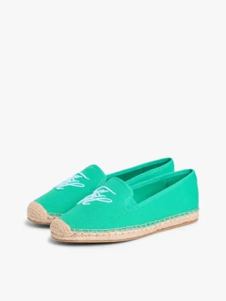 Espadrille van canvas met scriptmonogram