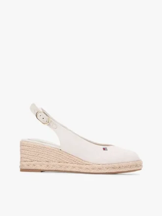 Espadrillesandalen met sleehak en slingback