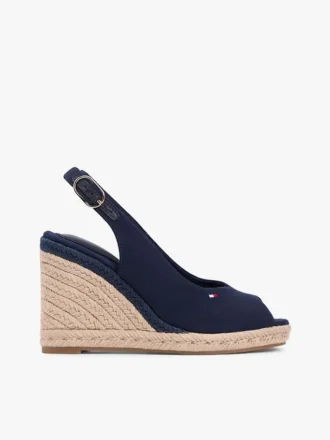 Espadrillesandalen met sleehak en slingback
