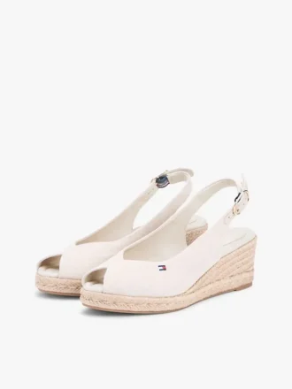 Espadrillesandalen met sleehak en slingback