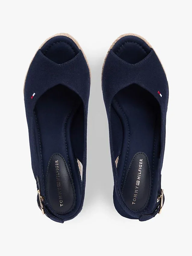Espadrillesandalen met sleehak en slingback Espadrillesandalen met sleehak en slingback