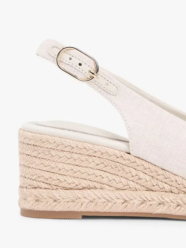Espadrillesandalen met sleehak en slingback Espadrillesandalen met sleehak en slingback