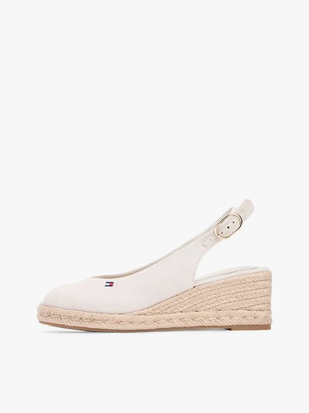 Espadrillesandalen met sleehak en slingback Espadrillesandalen met sleehak en slingback
