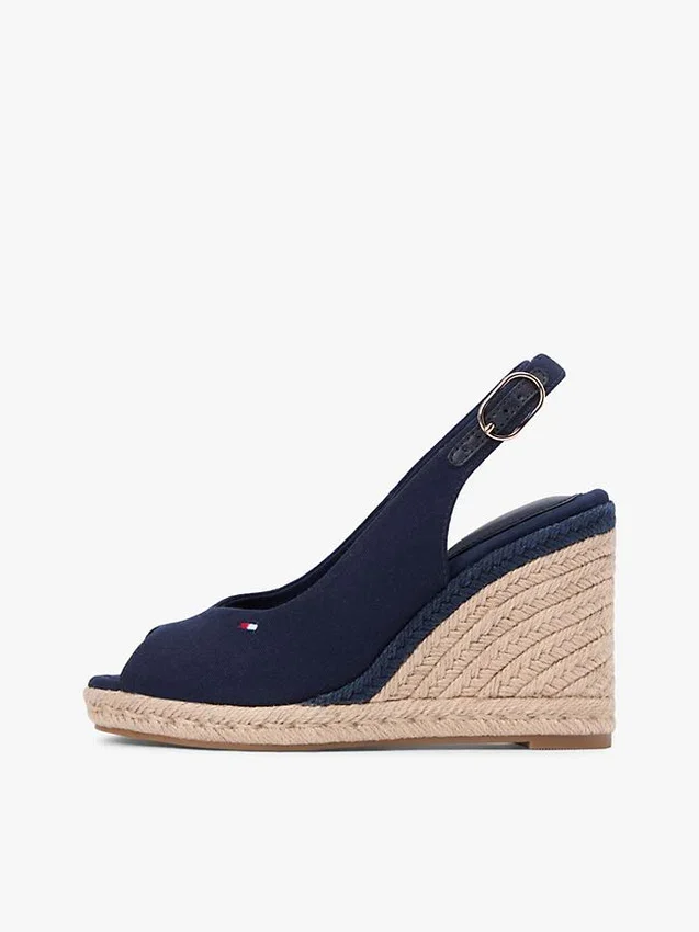 Espadrillesandalen met sleehak en slingback Espadrillesandalen met sleehak en slingback