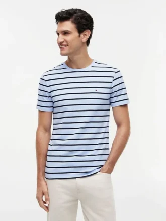 Extra slim gestreept T-shirt van stretchkatoen