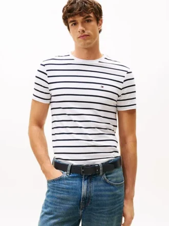 Extra slim gestreept T-shirt van stretchkatoen