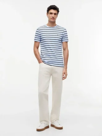 Extra slim gestreept T-shirt van stretchkatoen