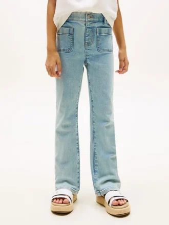 Flared-Jeans met opgestikte zakken voor kinderen