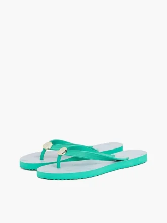 Flip-flops met metalen details en monogramprint