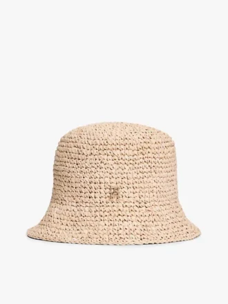 Gehaakte raffia buckethoed Gehaakte raffia buckethoed