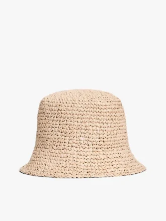 Gehaakte raffia buckethoed Gehaakte raffia buckethoed