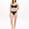 Geribde stretch-katoenen bikinibroek Geribde stretch-katoenen bikinibroek