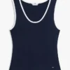 Geribde tanktop met V-hals Geribde tanktop met V-hals