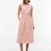 Gerimpelde gingham seersucker midi-jurk Gerimpelde gingham seersucker midi-jurk