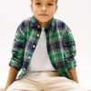 Geruit stretch Oxford-overhemd voor kinderen Geruit stretch Oxford-overhemd voor kinderen