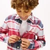 Geruit stretch Oxford-overhemd voor kinderen Geruit stretch Oxford-overhemd voor kinderen