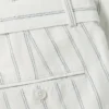 Gestreepte broek van katoen-linnenmix met riem Gestreepte broek van katoen-linnenmix met riem