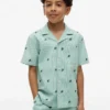 Gestreepte camp-shirt met monogramlogo voor kinderen Gestreepte camp-shirt met monogramlogo voor kinderen