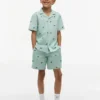 Gestreepte camp-shirt met monogramlogo voor kinderen Gestreepte camp-shirt met monogramlogo voor kinderen
