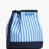 Gestreepte canvas bucketbag voor kinderen