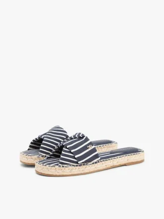 Gestreepte canvas espadrilles