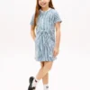 Gestreepte denimjurk voor kinderen