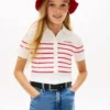 Gestreepte geribde vestpolo voor kinderen Gestreepte geribde vestpolo voor kinderen