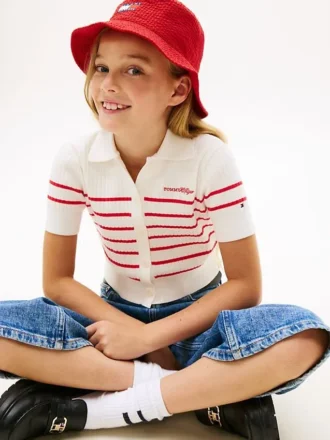 Gestreepte geribde vestpolo voor kinderen