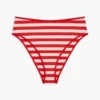 Gestreepte hoog uitgesneden cheeky bikinibroek Gestreepte hoog uitgesneden cheeky bikinibroek