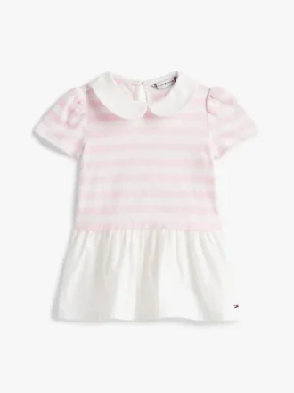 Gestreepte jurk van verschillende materialen voor baby’s