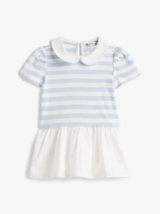Gestreepte jurk van verschillende materialen voor baby’s