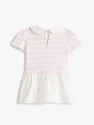 Gestreepte jurk van verschillende materialen voor baby’s