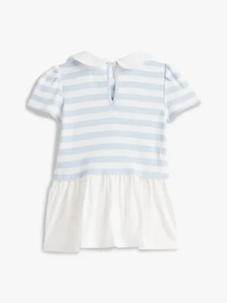 Gestreepte jurk van verschillende materialen voor baby’s