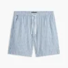 Gestreepte katoen-linnen mix 7″ Shorts Gestreepte katoen-linnen mix 7″ Shorts