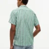 Gestreepte katoen-linnen mix kampshirt Gestreepte katoen-linnen mix kampshirt