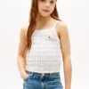 Gestreepte Pointelle-tanktop voor kinderen Gestreepte Pointelle-tanktop voor kinderen