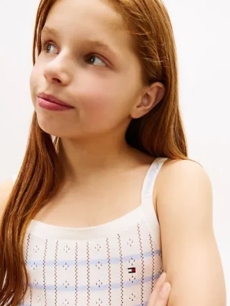 Gestreepte Pointelle-tanktop voor kinderen