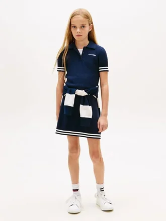 Gestreepte polo-jurk voor kinderen Gestreepte polo-jurk voor kinderen