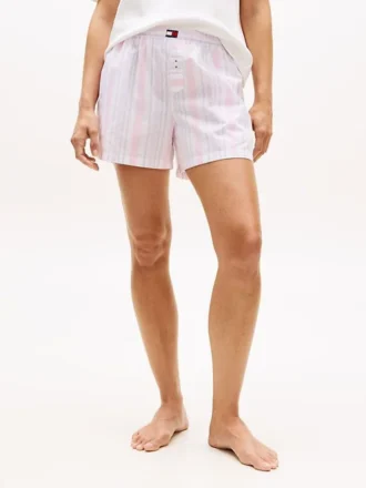 Gestreepte popeline slaapshort
