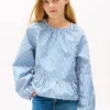 Gestreepte popelineblouse voor kinderen