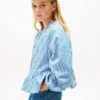 Gestreepte popelineblouse voor kinderen