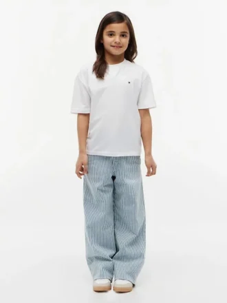 Gestreepte pull-on jeans met wijde pijpen voor kinderen