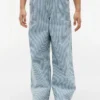 Gestreepte pull-on jeans met wijde pijpen voor kinderen