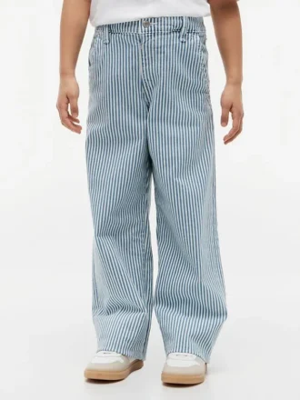 Gestreepte pull-on jeans met wijde pijpen voor kinderen