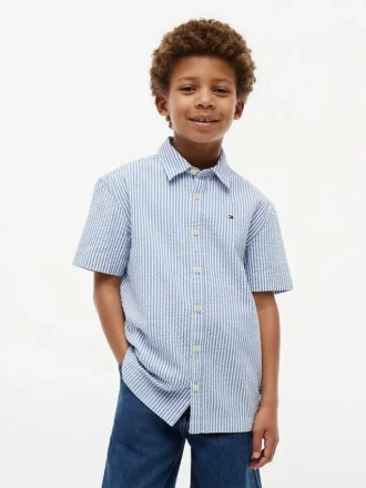 Gestreepte seersuckershirt voor kinderen