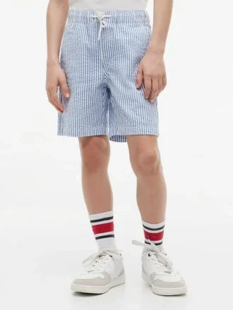 Gestreepte seersuckershort voor kinderen
